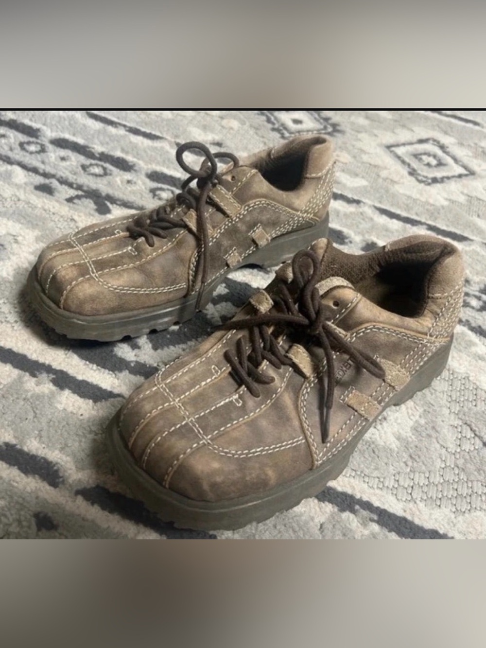 Bed Stu The Next Step Chunky Brown/Tan Leather Chunky Shoe Lace Up Men Size 8